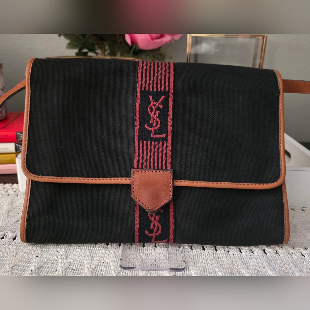 Yves Saint Laurent Black and Brown Men's Bag